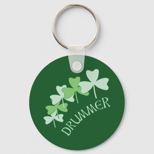 Drummer Shamrocks omlijnd groen Sleutelhanger (Achterkant)