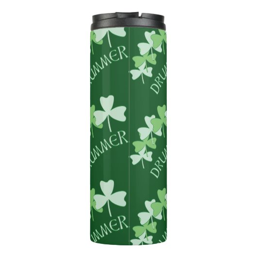 Drummer Shamrocks omlijnd groen Thermosbeker (Achterkant)