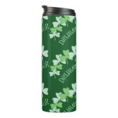 Drummer Shamrocks omlijnd groen Thermosbeker (Geroteerd rechts)