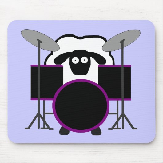 Drummer Sheep Mousepad Muismat (Voorkant)