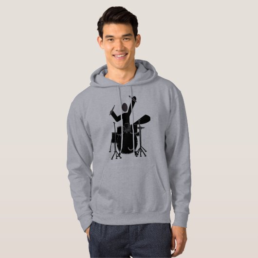Drummer Silhouette Hoodie (Voorkant volledig)