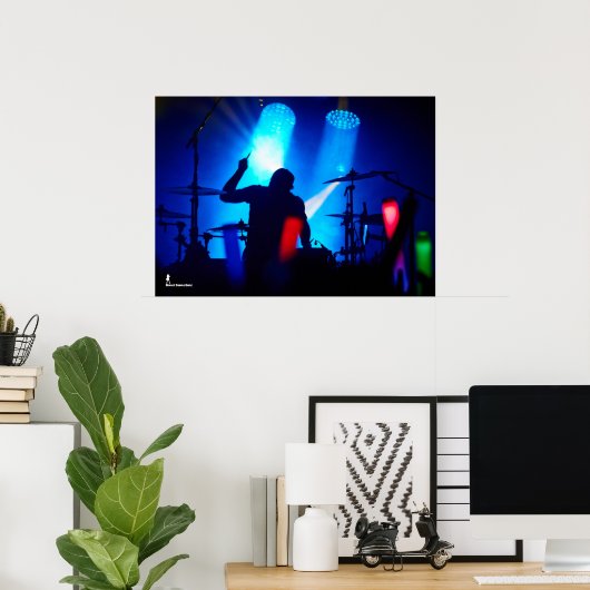 Drummer Silohuette Poster (Thuiskantoor)