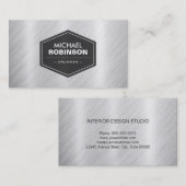 Drummer - Silver Metallic look Visitekaartje (Voorkant / Achterkant)