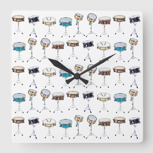 Drummer Snare Drum Drumline Percussionist Timing Vierkante Klok (Voorkant)