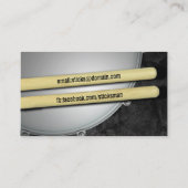 Drummer Snare en Sticks Muzikant Visitekaartje (Achterkant)