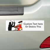 Drummer steekt in echte luchtschaduwdrums bumpersticker (Op auto)