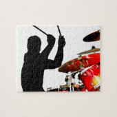 Drummer steekt in echte luchtschaduwdrums legpuzzel (Horizontaal)