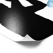 Drummer steekt in luchtschaduwblauwe invertdrums foto afdruk (Hoek)