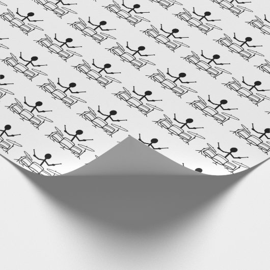 Drummer Stick Figuur Cadeaupapier (Hoek)