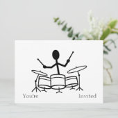 Drummer Stick Figuur Kaart (Staand voorkant)