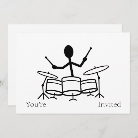 Drummer Stick Figuur Kaart (Voorkant / Achterkant)