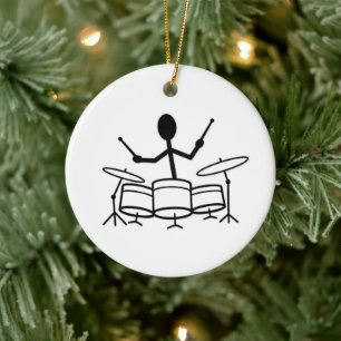 Drummer Stick Figuur Keramisch Ornament