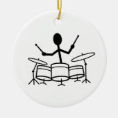 Drummer Stick Figuur Keramisch Ornament (Voorkant)