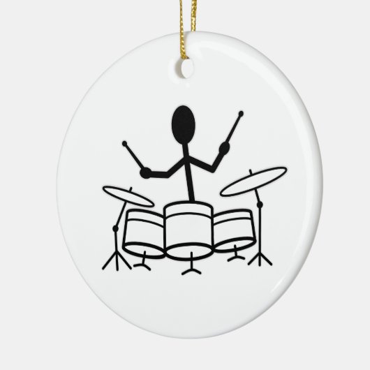 Drummer Stick Figuur Keramisch Ornament (Links)