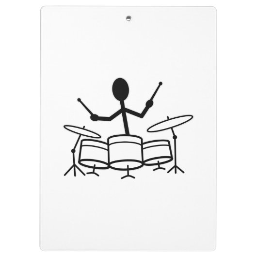 Drummer Stick Figuur Klembord (Achterkant)