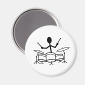 Drummer Stick Figuur Magneet (Voorkant / Achterkant)