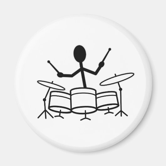 Drummer Stick Figuur Magneet (Voorkant)