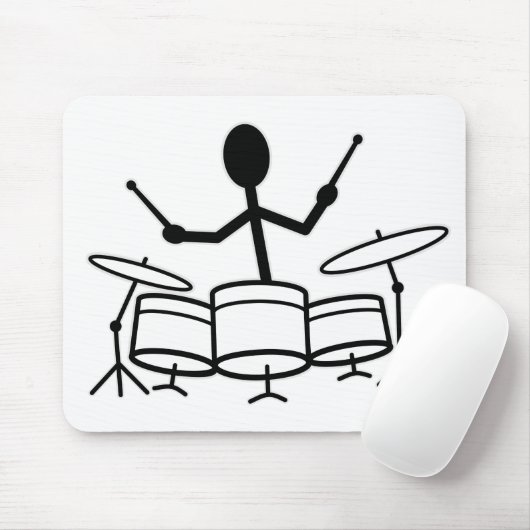 Drummer Stick Figuur Muismat (Met muis)