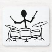 Drummer Stick Figuur Muismat (Voorkant)