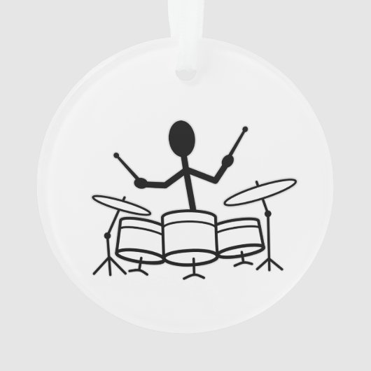 Drummer Stick Figuur Ornament (achterkant)