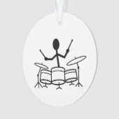 Drummer Stick Figuur Ornament (voorkant)