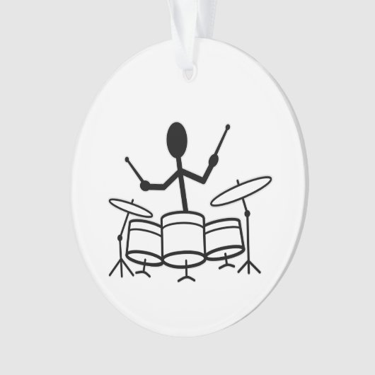 Drummer Stick Figuur Ornament (voorkant)