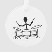 Drummer Stick Figuur Ornament (voorkant)