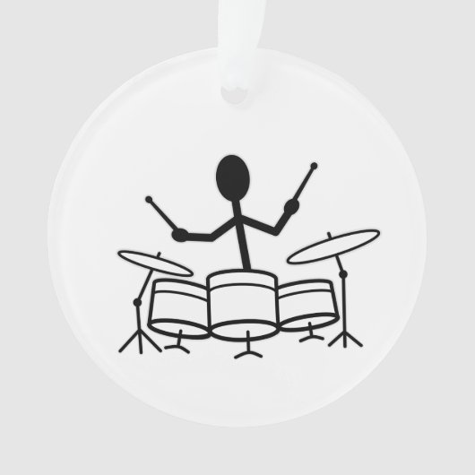 Drummer Stick Figuur Ornament (voorkant)