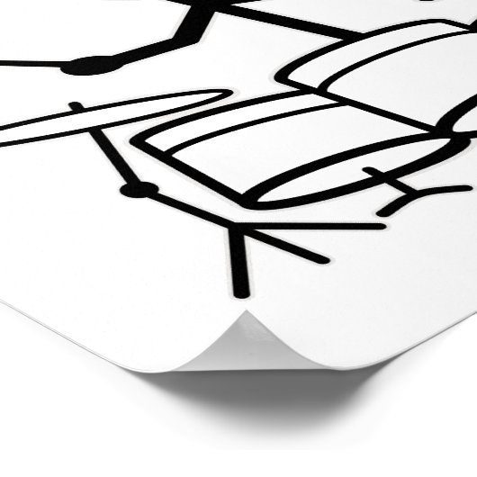 Drummer Stick Figuur Poster (Hoek)