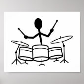 Drummer Stick Figuur Poster (Voorkant)