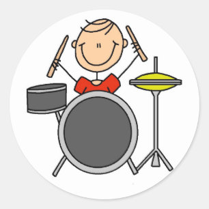 Drummer Stick Figuur Stickers Sticker