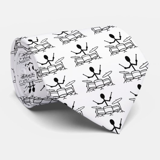 Drummer Stick Figuur Stropdas (Opgerold)