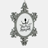 Drummer Stick Figuur Tin Sneeuwvlok Ornament (Links)