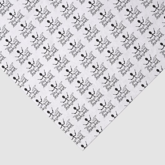 Drummer Stick Figuur Tissuepapier (Detail)