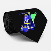 Drummer Sunbril Blue and Yellow graphic Stropdas (Opgerold)
