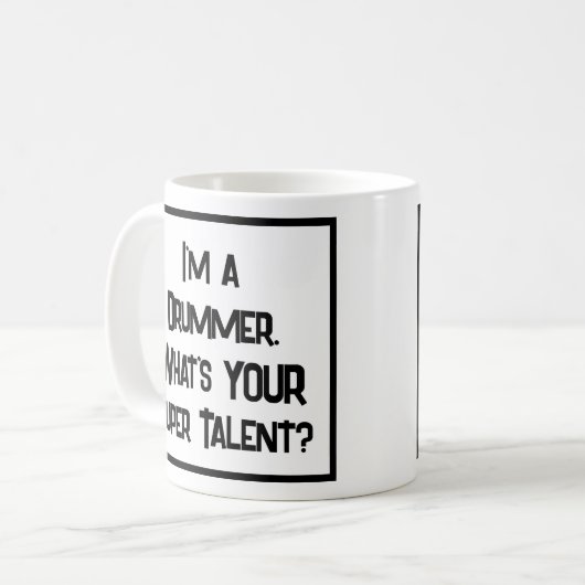 Drummer Super Talent. KoffieMok (Voorkant links)