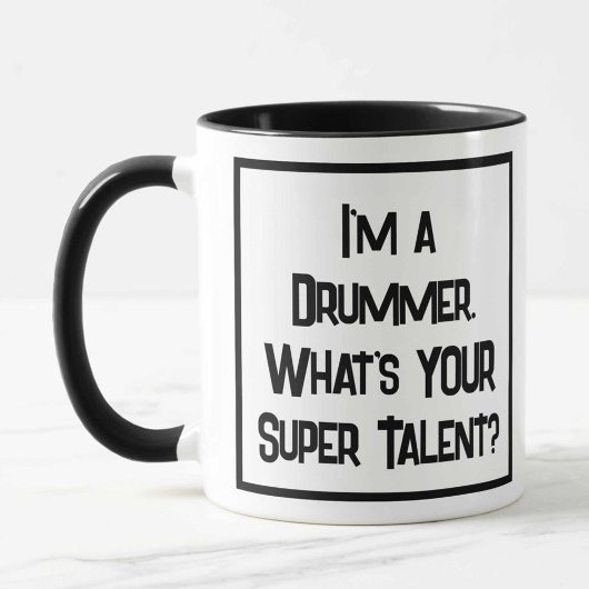Drummer Super Talent. Mok met twee toonkoffie