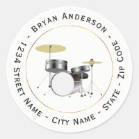 Drummer - Terugkeeradreslabel voor muzikanten