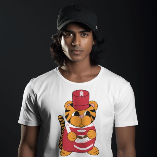 Drummer Tiger Marching Band Rood en Wit T-shirt