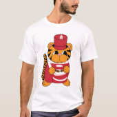Drummer Tiger Marching Band Rood en Wit T-shirt (Voorkant)