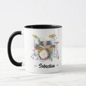 Drummer Unieke Gift voor Drummers gepersonaliseerd Mok (Links)