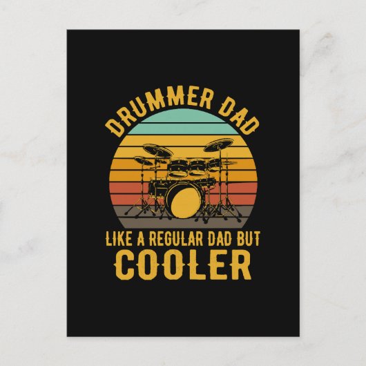 Drummer Vader Als Een Gewone Vader Maar Koeler Briefkaart (Voorkant)