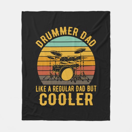 Drummer Vader Als Een Gewone Vader Maar Koeler Fleece Deken (Voorkant)