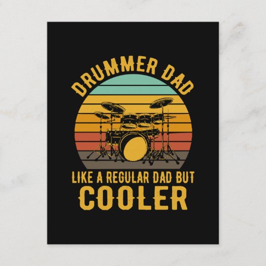 Drummer Vader Als Een Gewone Vader Maar Koeler Informatiekaartje (Voorkant)