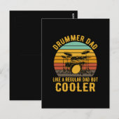 Drummer vader houdt van een gewone vader, maar koe briefkaart (Voorkant / Achterkant)