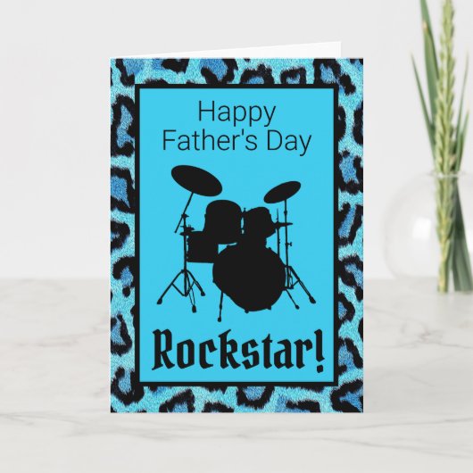 Drummer Vaderdag Kaart Musician Rockstar Drums (Voorkant)