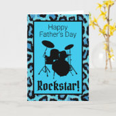 Drummer Vaderdag Kaart Musician Rockstar Drums (Gele Bloem)