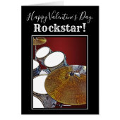 Drummer Valentijn Kaart Drum Kit Rockstar Snare (Voorkant)