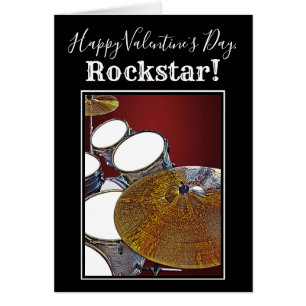Drummer Valentijn Kaart Drum Kit Rockstar Snare