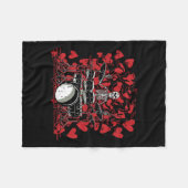 Drummer Valentijnsdag Rock N Roll Drum Muziek Lief Fleece Deken (Voorkant (Horizontaal))